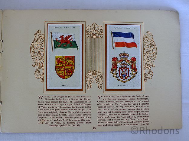 Album of National Flags And Arms, John Player & Sons Cigarette Cards, Complete Set, Circa 1930s