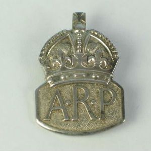 Sterling Silver A.R.P. Air Raid Precaution Lapel Badge-Hallmarked 1939