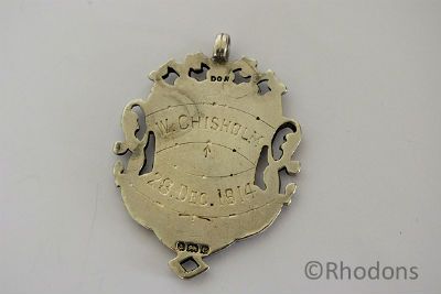Sterling Silver / Rose Gold Fob Medal, Monogram WAC / Chisholm