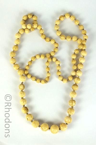 Carved Bone Bead Necklace