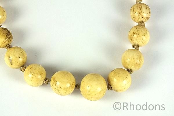 Carved Bone Bead Necklace