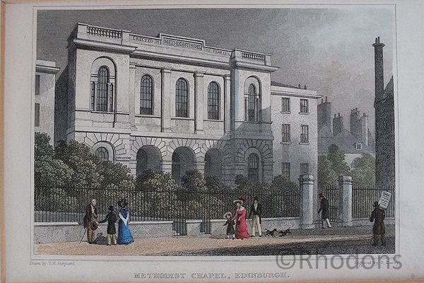 Methodist Chapel, Edinburgh, Antique Print, Tho H Shepherd / S Lacey 