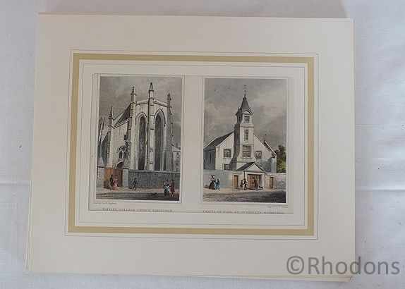 Trinity College Church And Chapel Of Ease St Cuthberts, Edinburgh, Antique Print, Tho H Shepherd / W Watkins