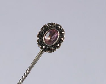 Antique Stick Pin, Amethyst & Marcasites 