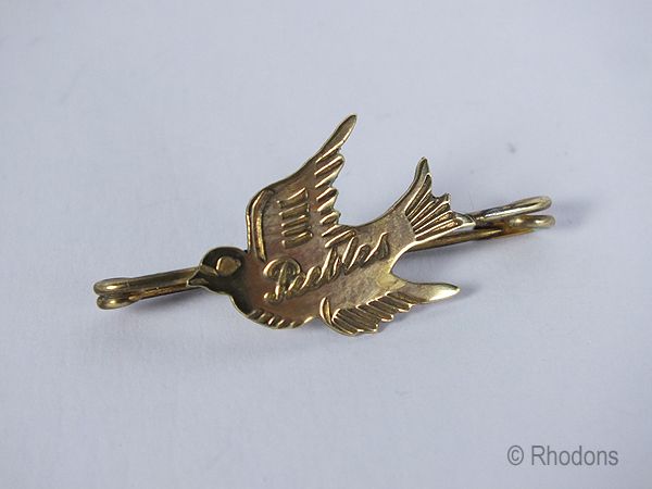 Bird Brooch Souvenir Of Peebles, Scotland