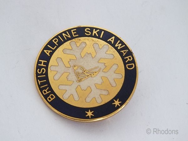 British Alpine Ski Award Enamel Badge