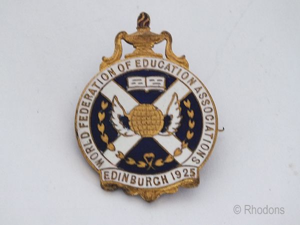 World Federation Of Education Associations Badge, Edinburgh 1925
