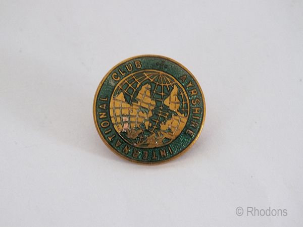 International Club Ayrshire-Vintage Enamel Lapel Pin Badge