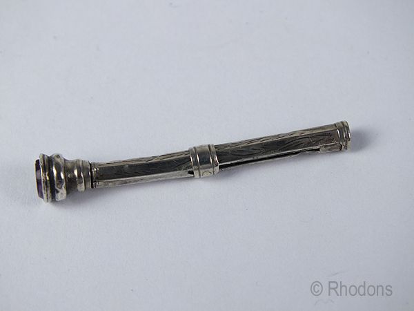 Miniature Telescopic Pencil With Amethyst Capstone