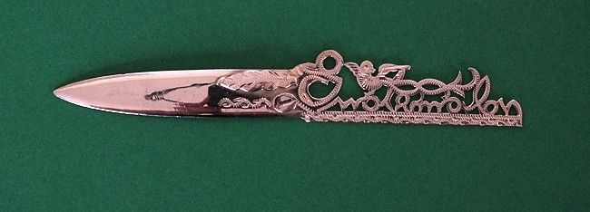 Sterling Silver Letter Opener, Paper Knife With Bird Motif