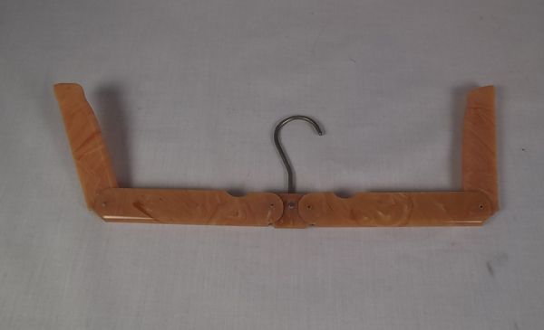 Folding Travel Coat Hanger With Pink Leather Case-Circa1950s Vintage