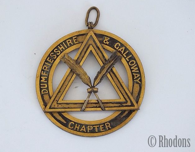 Scottish Masonic Pendant Collar Jewel, Dumfriesshire & Galloway Chapter