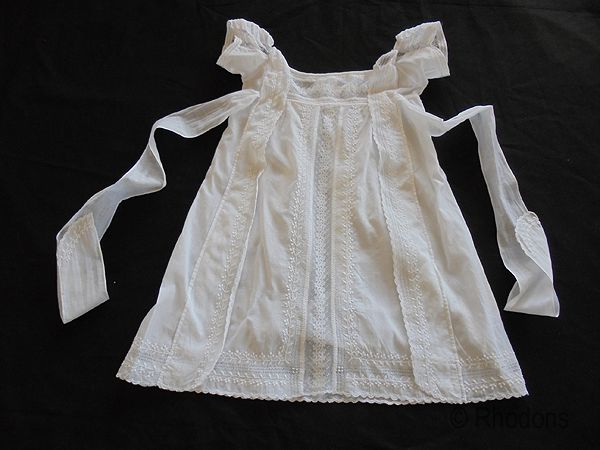 Antique Handsewn Baby Dress, Gown. Regency Period, Circa 1810