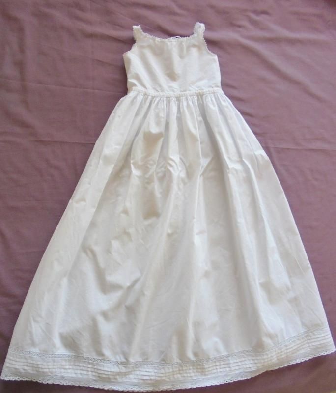 Victorian Petticoat For Christening Gown, Fine Crochet Lace & Pintucks