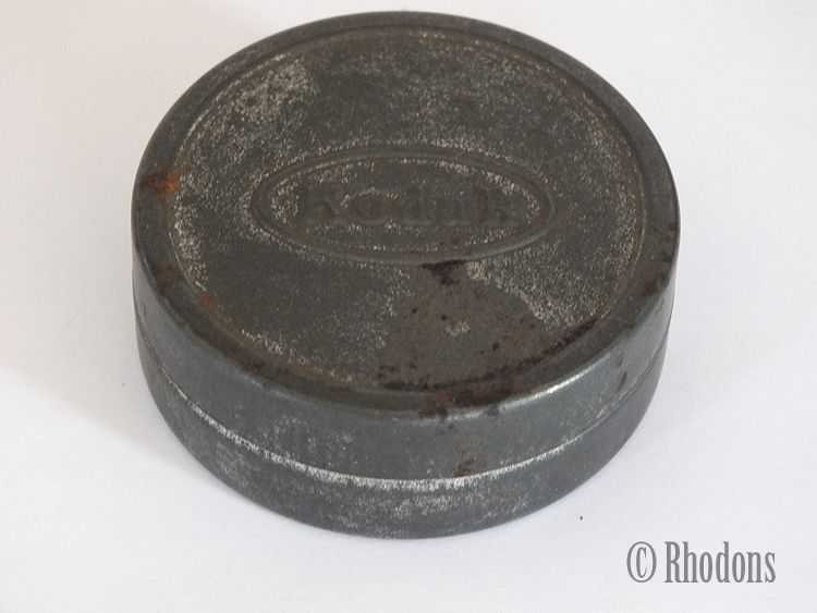 Vintage Kodak Film Case, Metal Tin, 2.125" Diameter
