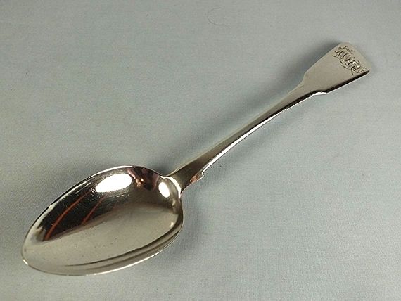 Antique Sterling Silver Serving Spoon By William Woodman, Hallmarks For Exeter 1825