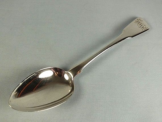 Antique George IV Silver Serving Spoon By William Woodman, Hallmarks For Ex