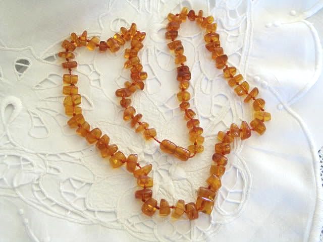 Amber Chip Necklace | 1930s Vintage Jewellery