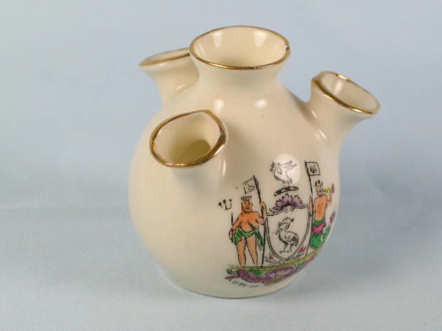 Crested China Tulip Vase With Arms Of Liverpool.