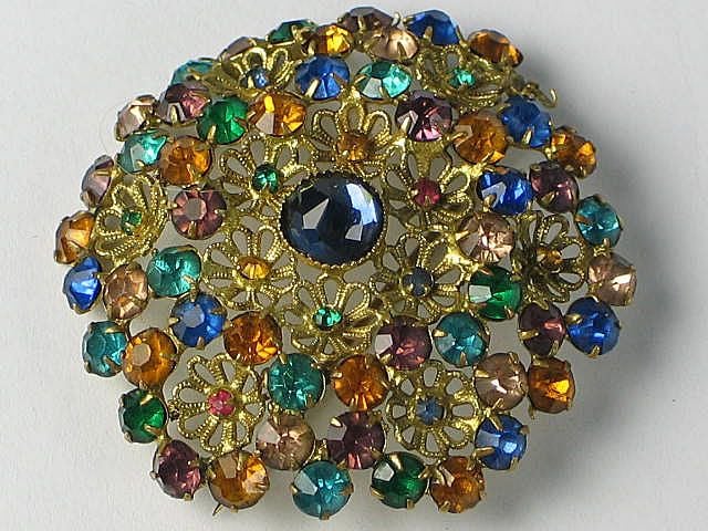 Harlequin Crystal Brooch Circa 1920s | Antique & Vintage Czech Costume ...