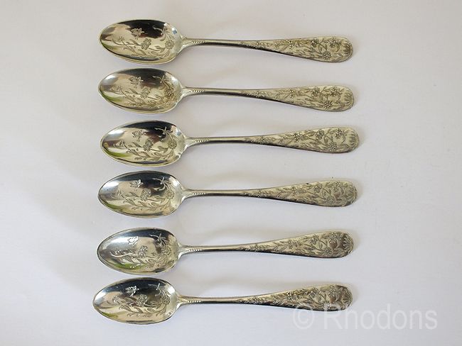 Antique Cased Teaspoons-Set Of 6