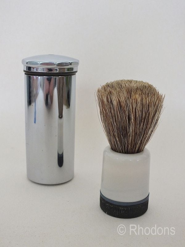 1930s Chrome Plated Shaving Brush Holder, With Brush