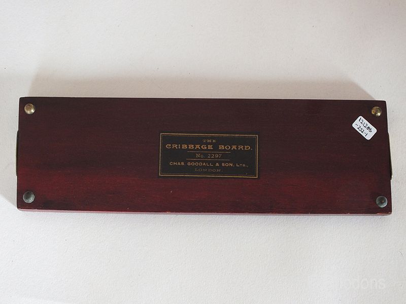 Cribbage Board By Chas. Goodall & Son Ltd. 'No 2297'.