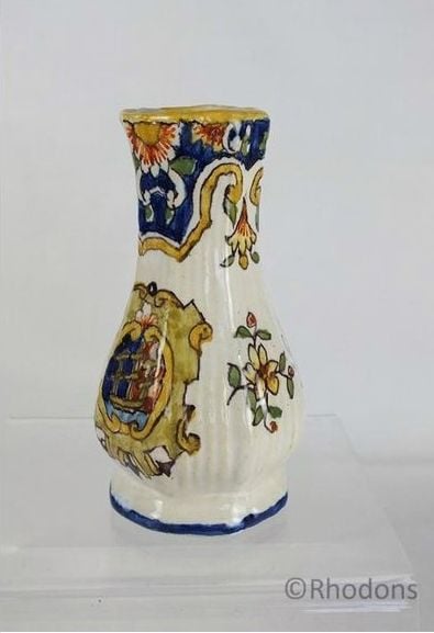 Antique French Faience Bud Vase, Dieppe