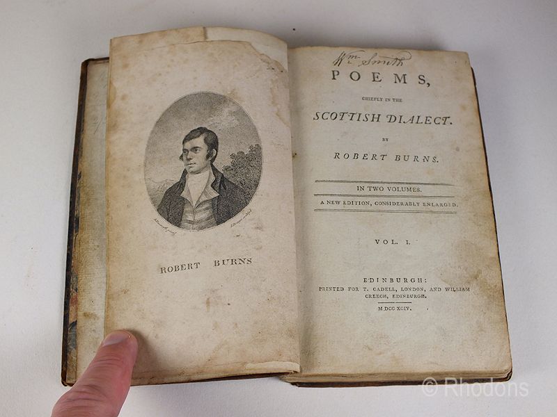 Robert Burns Poems Chiefly In The Scottish Dialect-1794 Edition