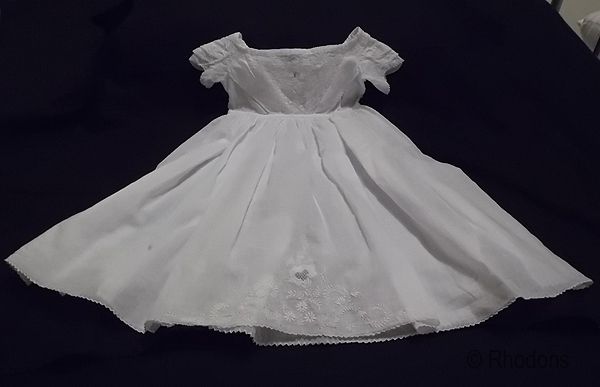 Victorian Ayrshire Embroidery & White Work Baby Dress, Gown 