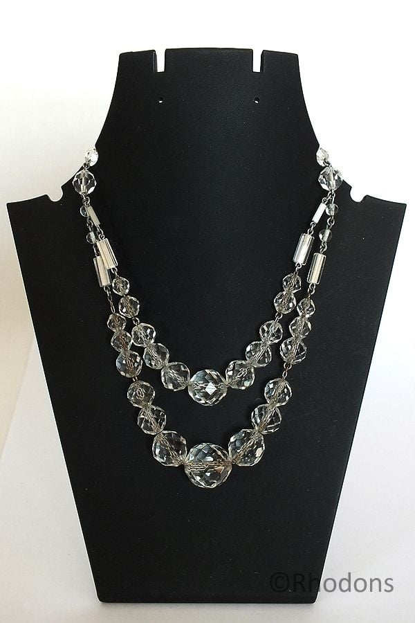 Circa 1950s Crystal Glass Necklace