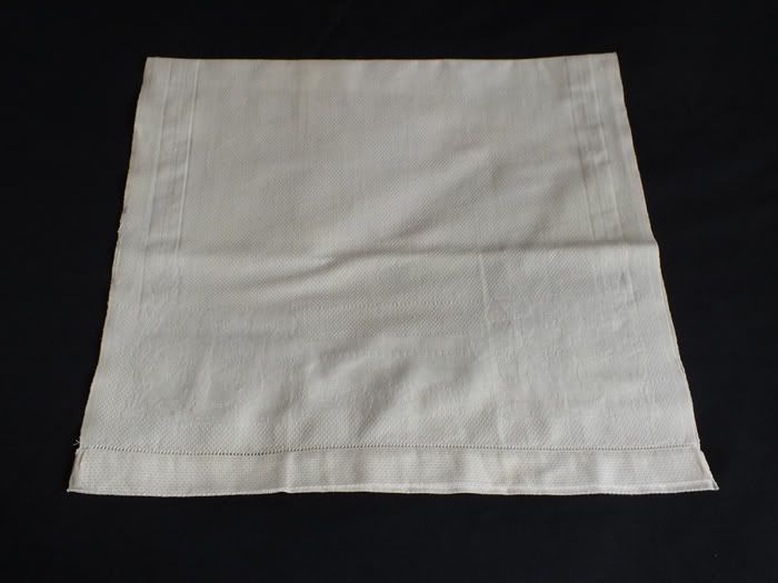 Antique Linen and Damask Huckaback Towel - Early 1900s Vintage