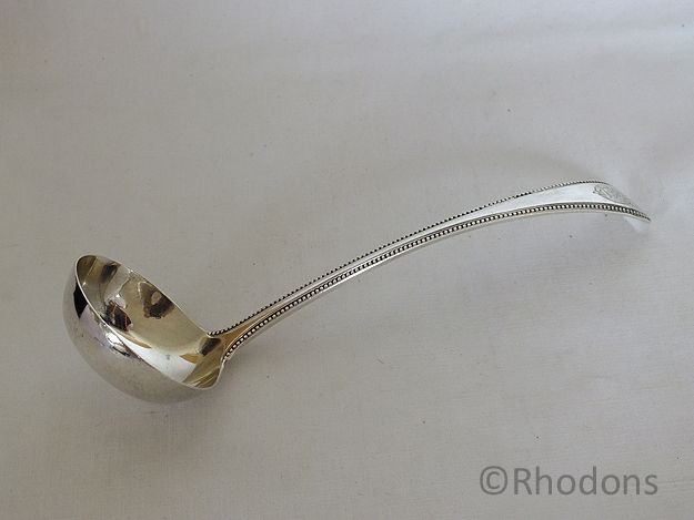 Antique Silver Toddy Ladle, Sauce Ladle With Armorial Crest, Martin Hall & Co - 1860 