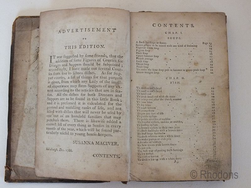 Maciver's Cookery Book - 1788 Edition