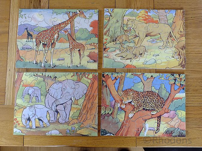 Jigsaw Puzzles For Children, Lot of 4 Circa 1950s, 1960s 