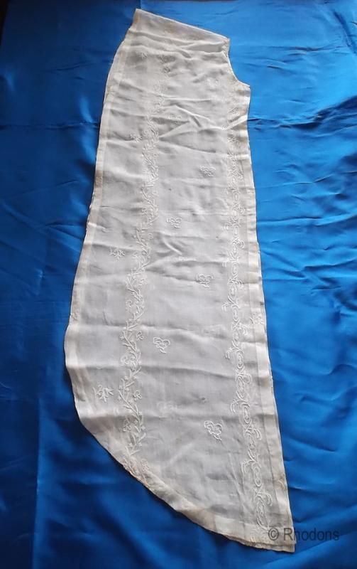 Antique Muslin Fichu With Tambour Lace Embroidery 