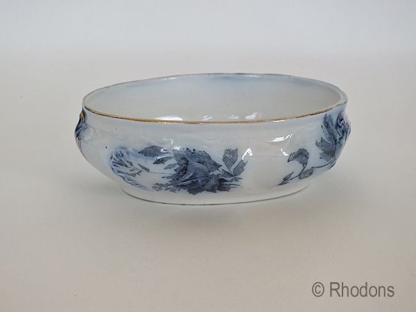 Royal Doulton Flow Blue Sweet Dish. Late 1800s, Early 1900s