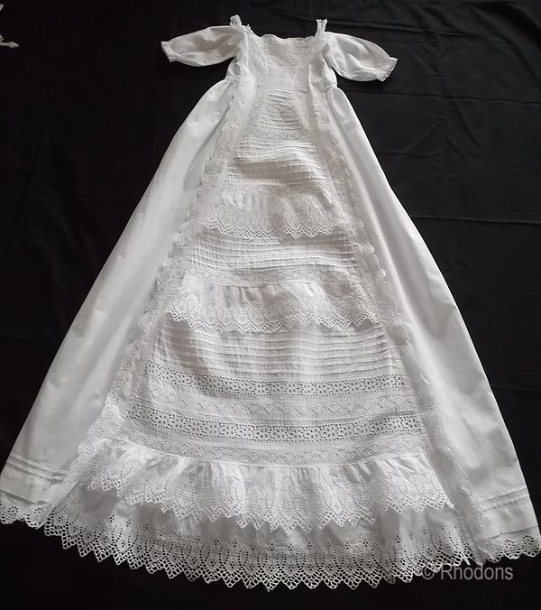 Victorian Lace Baby Christening, Baptism Gown