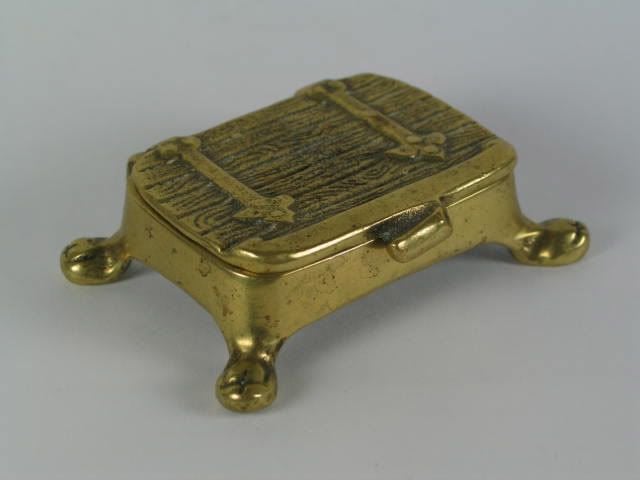 Peerage Brass Stamp Box, Trunk, Circa 1940s