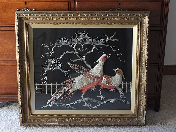 Stumpwork Embroidery - Chinese Mythological Fenghuang Birds