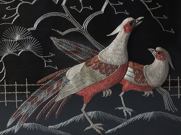 Stumpwork Embroidery - Chinese Mythological Fenghuang Birds