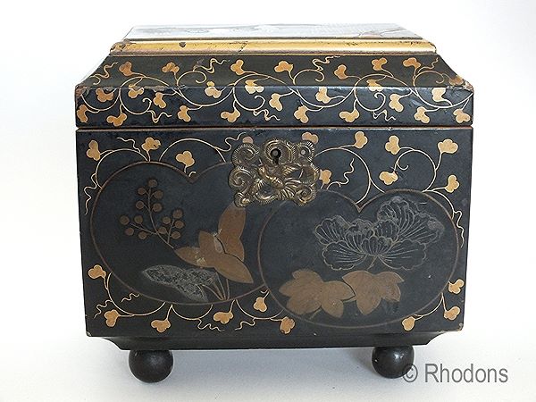 Antique Lacquerware Tea Caddy, Chinese/Japanese Export