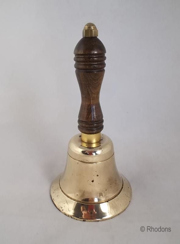 Brass Handbell With Wooden Handle | Antique & Vintage Bells | School ...