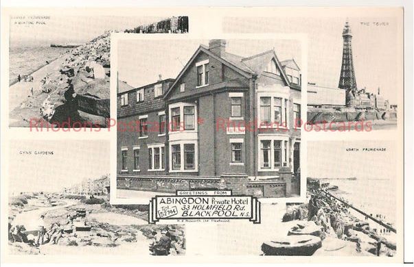 Blackpool Multiview, Abingdon Hotel, 1960s Advertising Real Photo Postcard