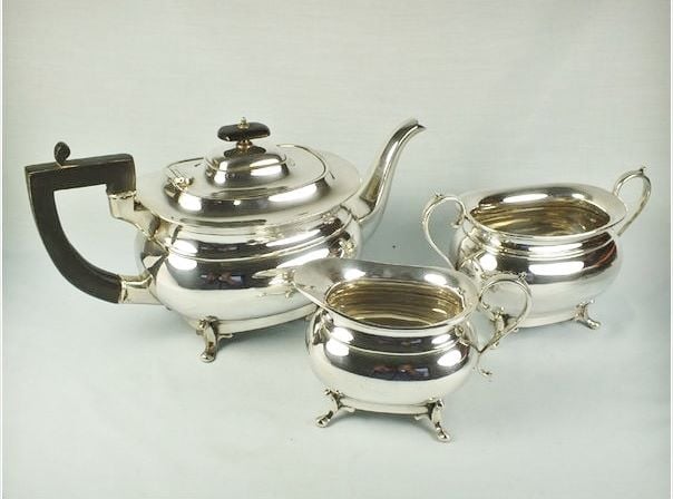 Antique 3 Piece Silver Plated Tea Set, Hamilton Laidlaw