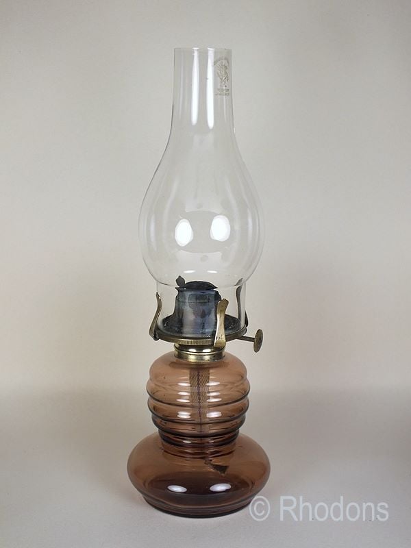 Antique Glass Oil Lamp, 13
