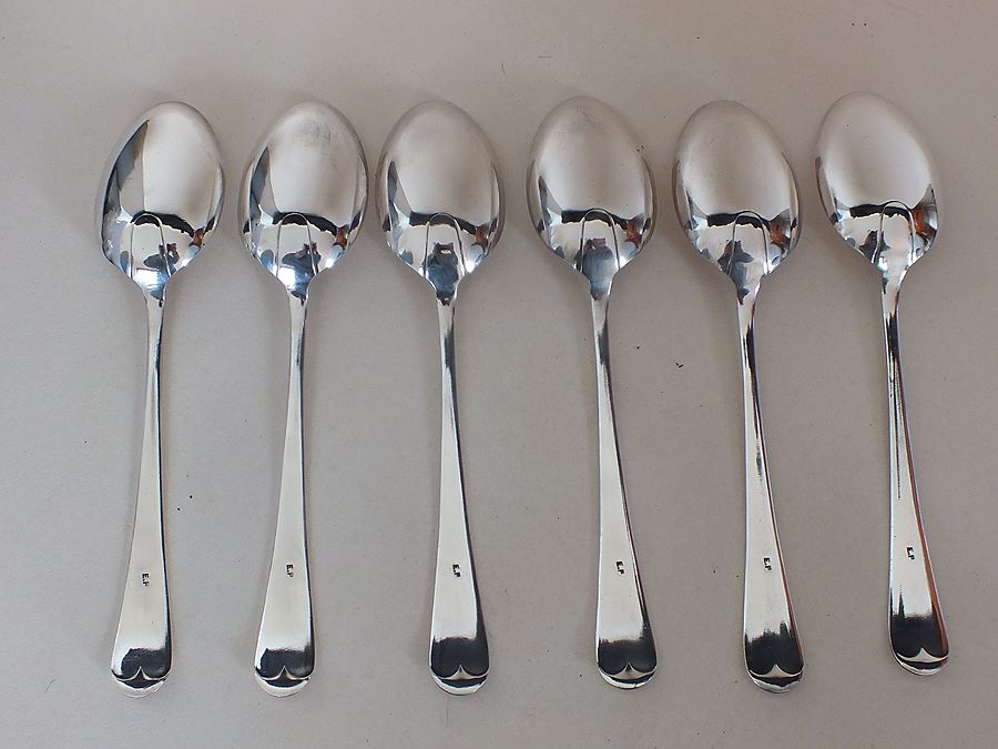 Vintage EPNS Table Spoons, Old English Pattern, Set of 6x