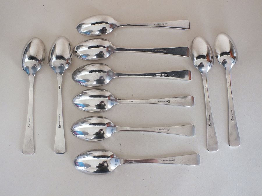 Elkington Plate Table Spoons, 7.50", Art Deco Design, 10 Place Setting