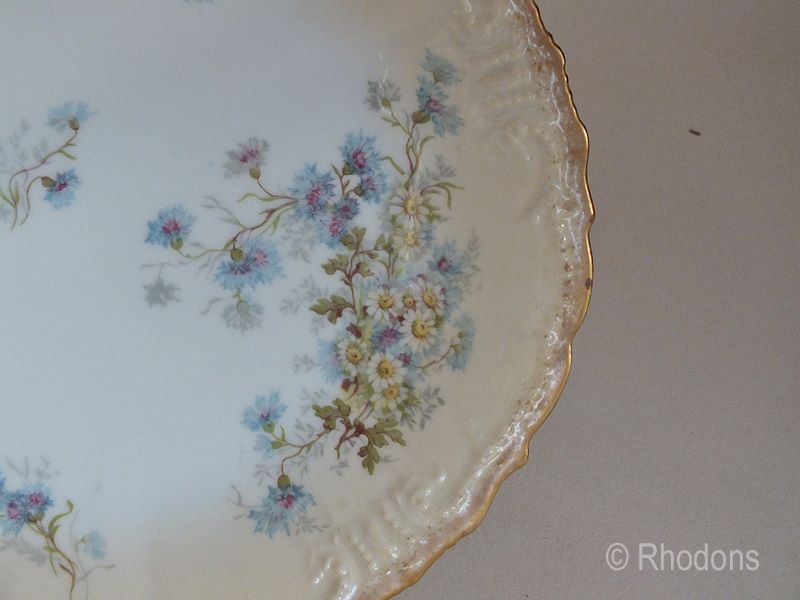 Antique Limoges Blush Cornflower Porcelain Plate By G D & Cie Limoges-Circa Late 1800s / Early 1900s
