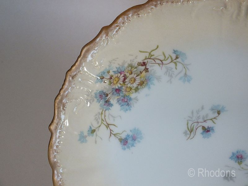 Antique Limoges Blush Cornflower Porcelain Plate By G D & Cie Limoges-Circa Late 1800s / Early 1900s